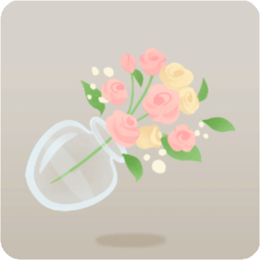 ピンクバラの花瓶