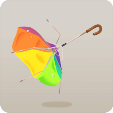 壊れた虹色の傘