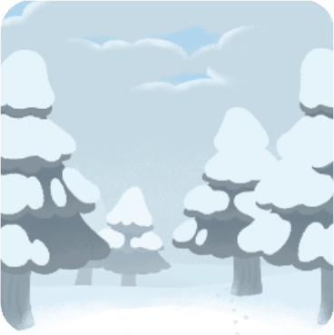 針葉樹の雪景色