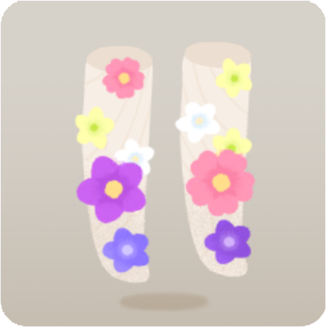 足を飾る花