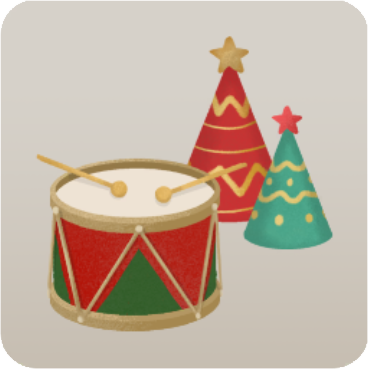 クリスマスミニツリー&ドラム