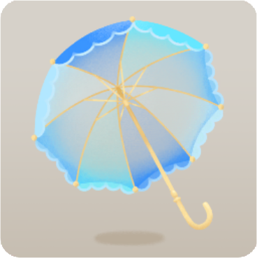 青いステンドグラスランプ風の傘