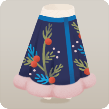 モミの木の刺繍スカート